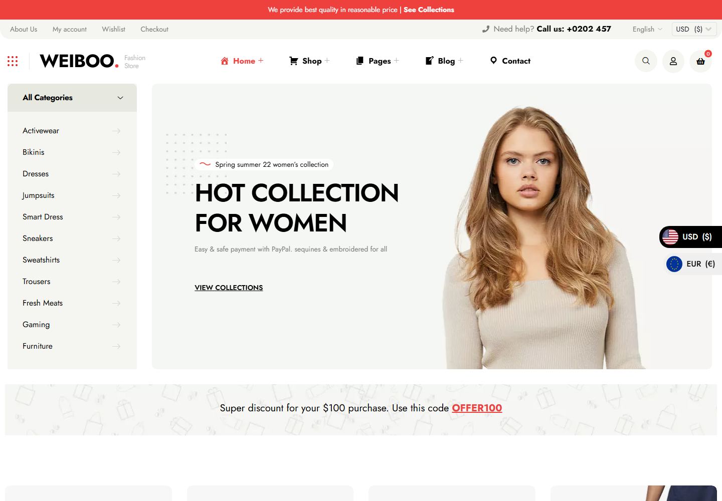 Homepage preview of Weiboo Store